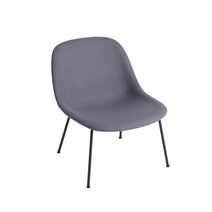 Fiber Lounge stol med stålben - blå, sort - Muuto