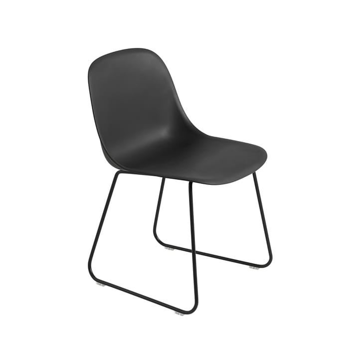 Fiber stol stålmeder plastsæde - Black/Anthracite Black - Muuto