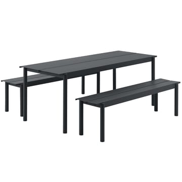 Linear steel bench bænk 170x34 cm - Black - Muuto