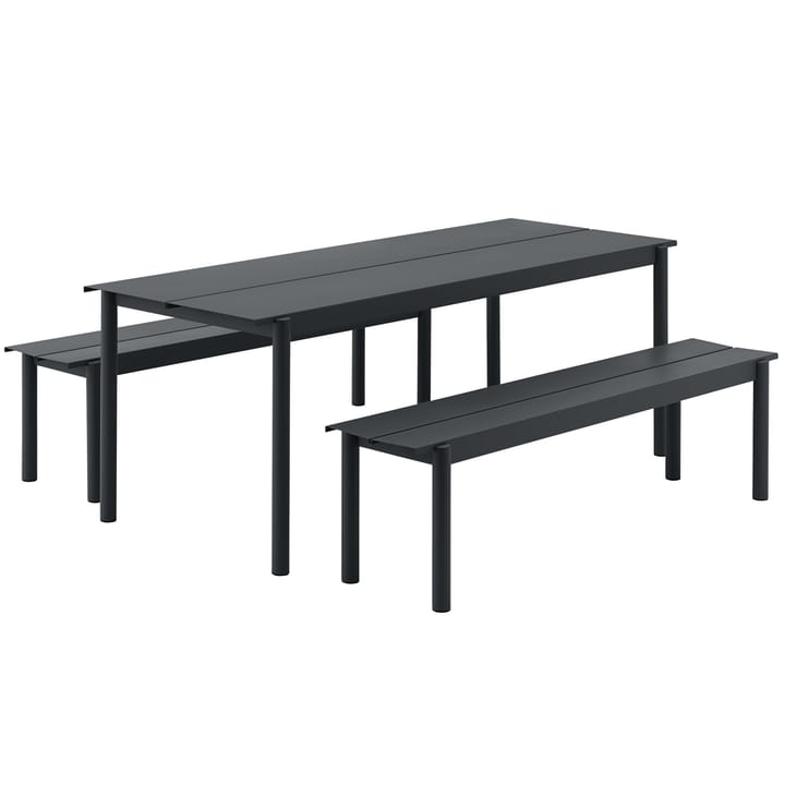 Linear steel bench bænk 170x34 cm, Black Muuto