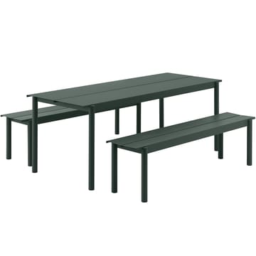 Linear steel bench bænk 170x34 cm - Dark green - Muuto