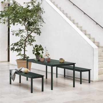 Linear steel bench bænk 170x34 cm - Dark green - Muuto