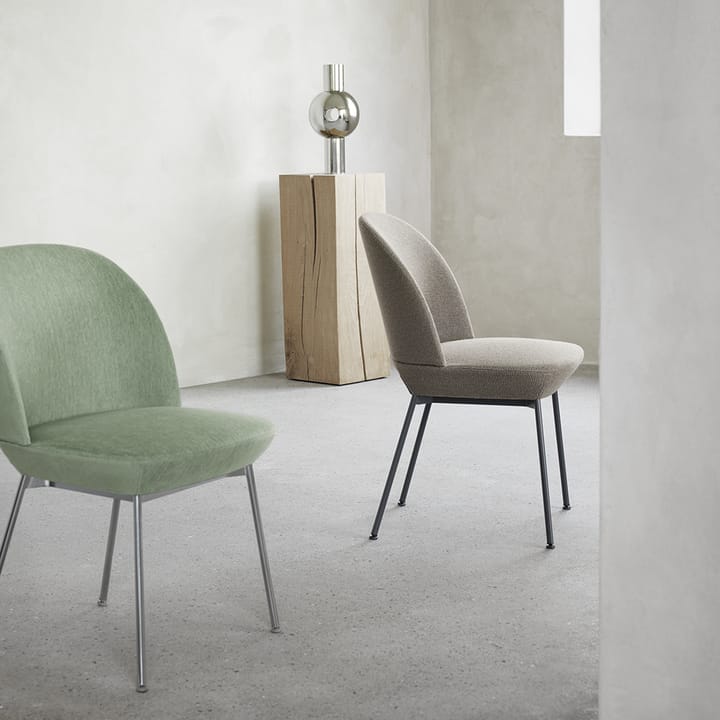 Oslo sidestol stofbeklædt, Twill Weave 530, Chrome Muuto