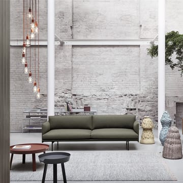 Outline sofa 3-pers. stof - Fiord 961 green, sorte ben - Muuto