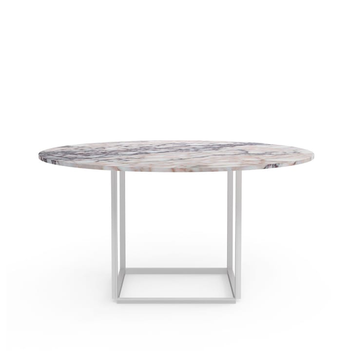 Florence spisebord rundt, white viola marble, Ø145 cm, hvidt stel New Works