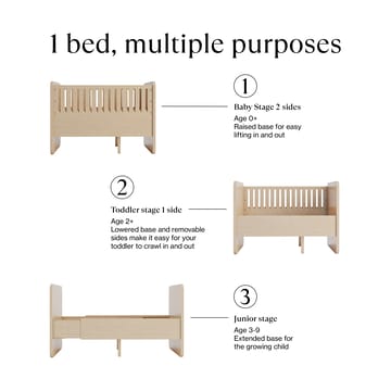 Form baby- og juniorseng 166x77,5x87 cm - Hvid - Nofred