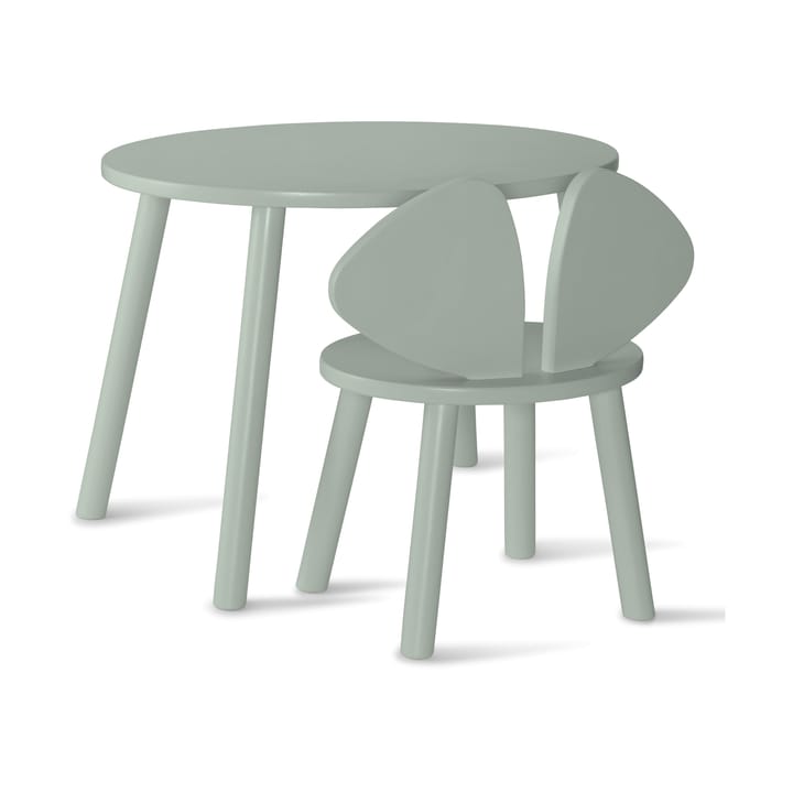 Mouse sæt børnestol + bord - Olivengrøn - Nofred
