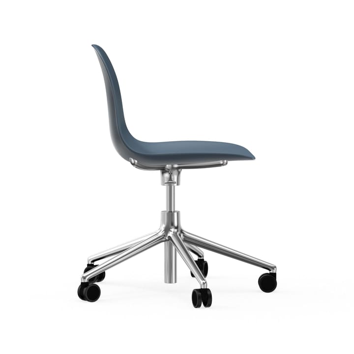 Form chair drejestol, 5W kontorstol, blå, aluminium hjul Normann Copenhagen