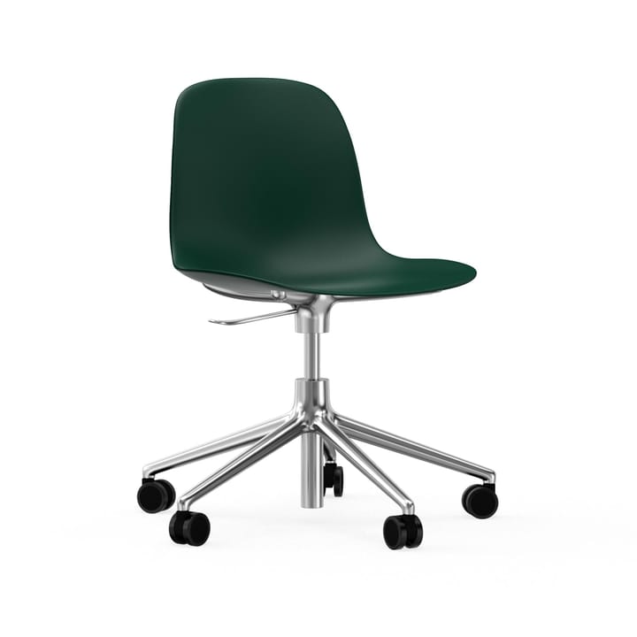 Form chair drejestol, 5W kontorstol, grøn, aluminium, hjul Normann Copenhagen