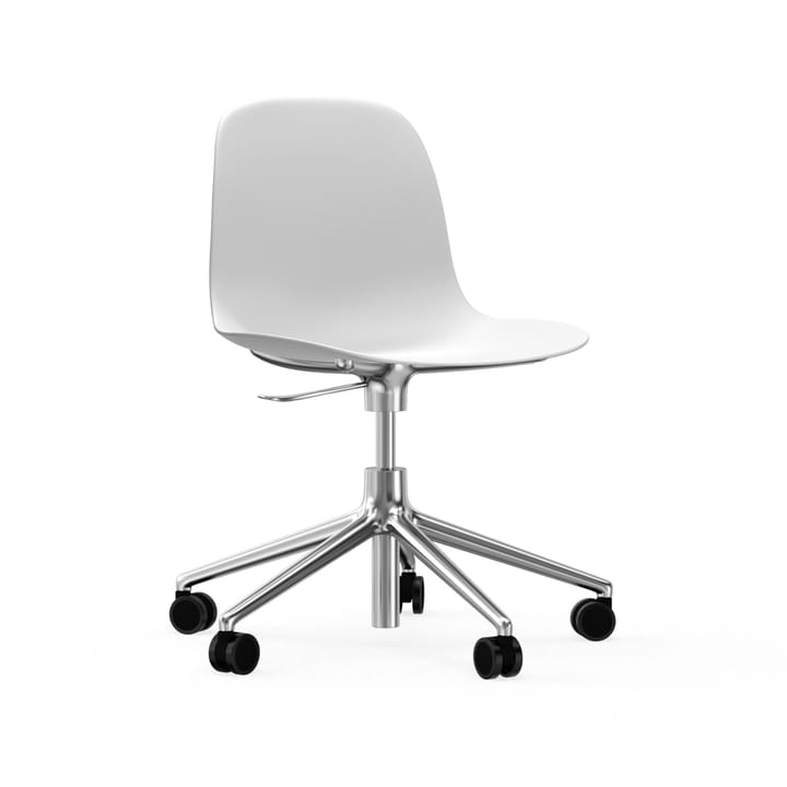 Form chair drejestol, 5W kontorstol, hvid, aluminium, hjul Normann Copenhagen