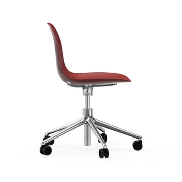 Form chair drejestol, 5W kontorstol - rød, aluminium, hjul - Normann Copenhagen