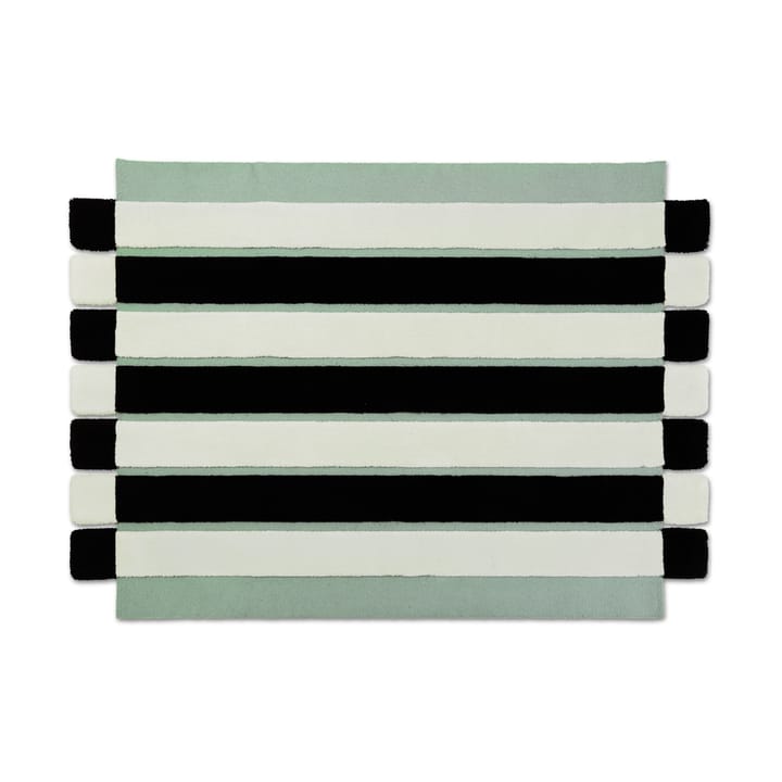 ODC Segment Rug Collection Stripe Chess tæppe - Mint-white-black, 154x200 cm - Ogeborg