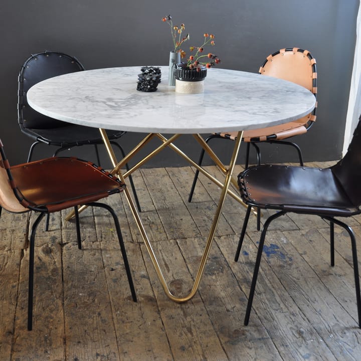 Big O Table spisebord, Marmor marquina, rustfrit understel OX Denmarq