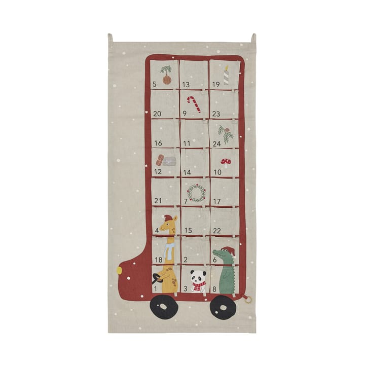 Bus julekalender 52x104 cm, Clay-red OYOY