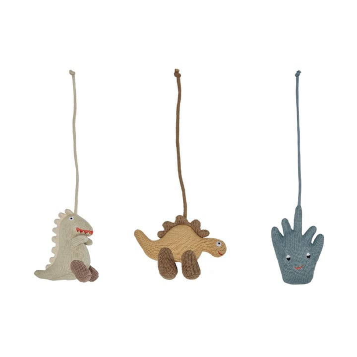 Dino play legetøj til babygym - Beige-saffron-aqua blue - OYOY