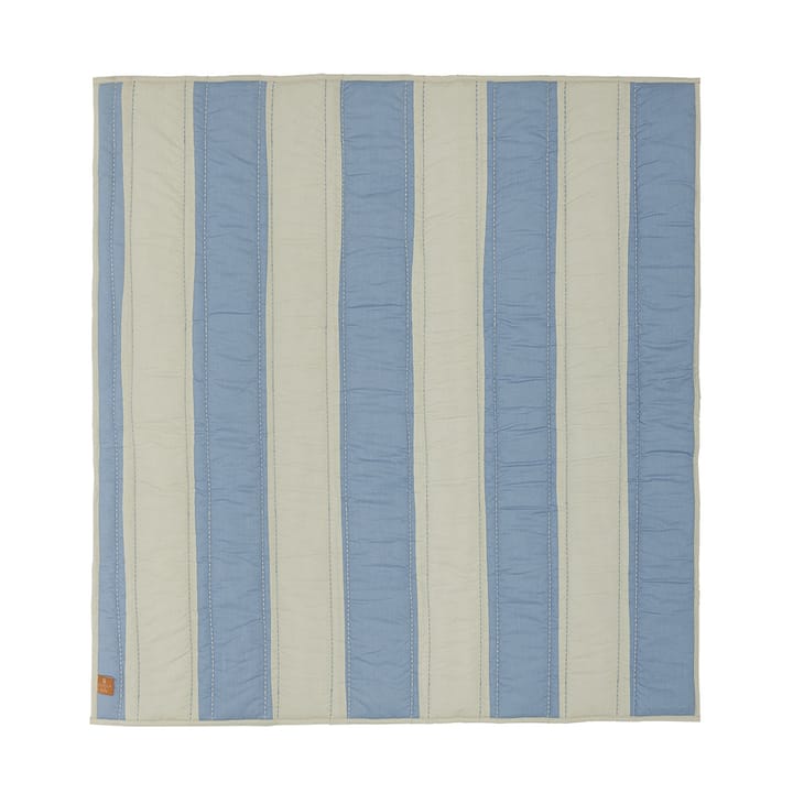 Striped quiltet tæppe 130x140 cm - Blue-clay - OYOY