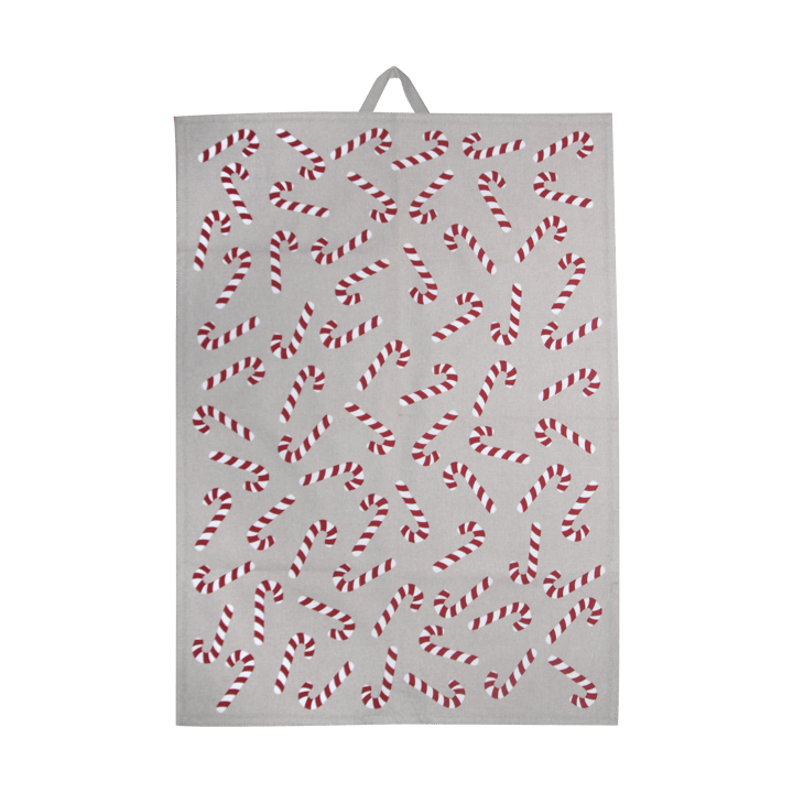 Candy cane viskestykke 50x70 cm - Hvid-grå-rød - Pluto Design