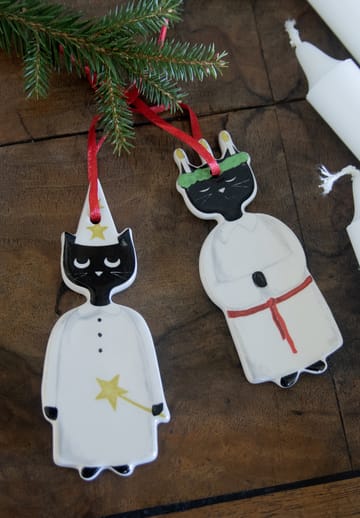 Christmas cats juleophæng 2 dele - Sort-hvid - Pluto Design