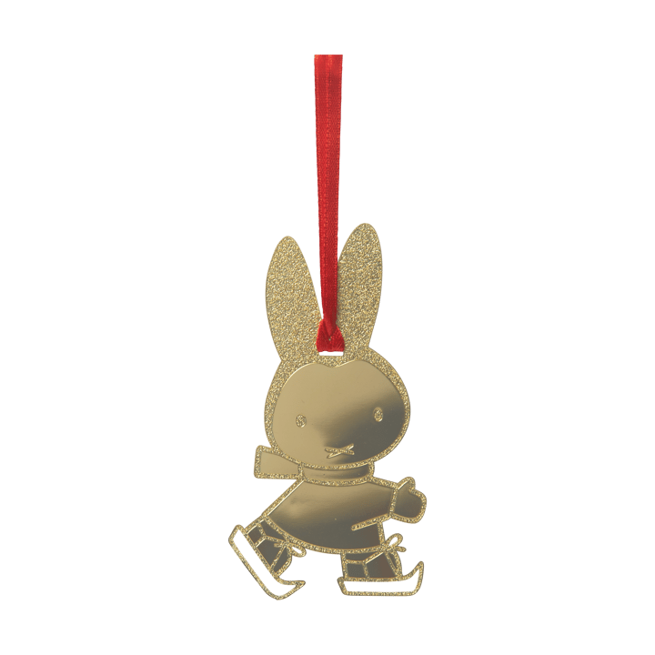 Miffy skating dekorationsvedhæng - Guld - Pluto Design