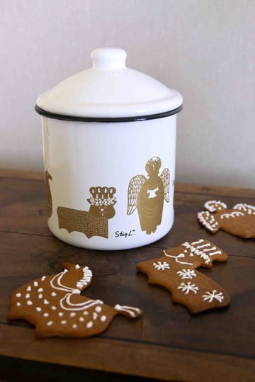 Stig L Gingerbread dåse - Hvid-guld - Pluto Design