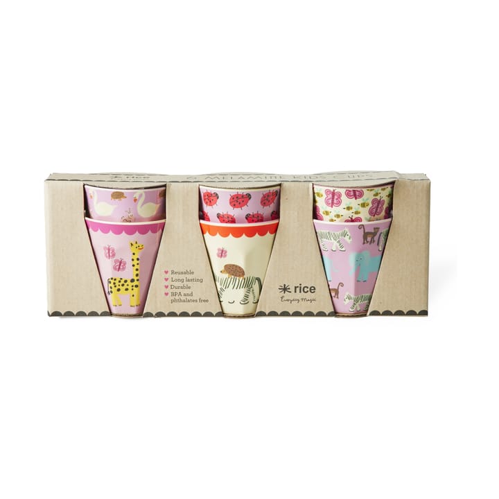 Rice melaminkop small 6-pak, Wildlife pink RICE