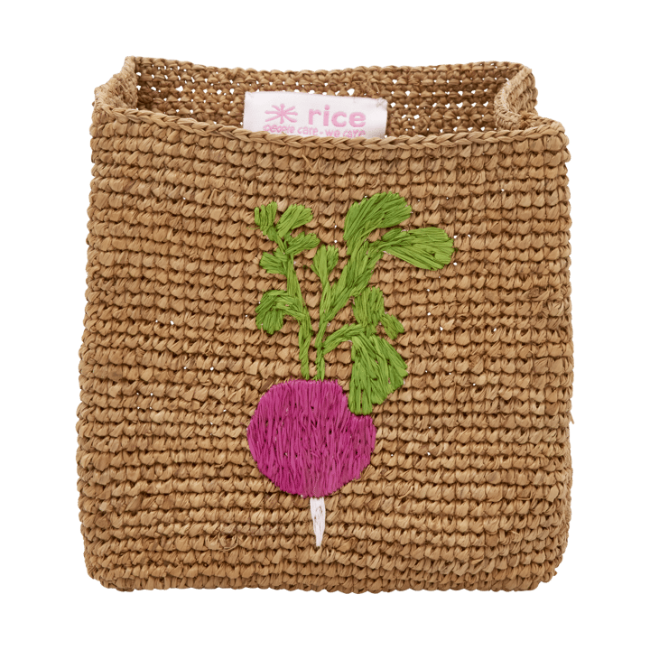 Rice Raffia opbevaringskurv 2 dele - Radish Embroidery-Tea - RICE