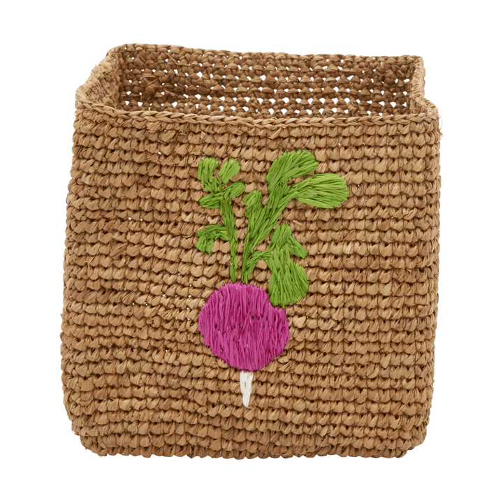 Rice Raffia opbevaringskurv 2 dele - Radish Embroidery-Tea - RICE