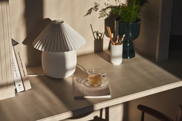 Boulder bordlampe 29 cm white-pleated white - undefined - Scandi Living