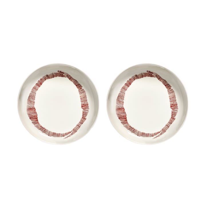 Ottolenghi Feast dyb tallerken Ø22 cm 2-pak - White stripes-red - Serax