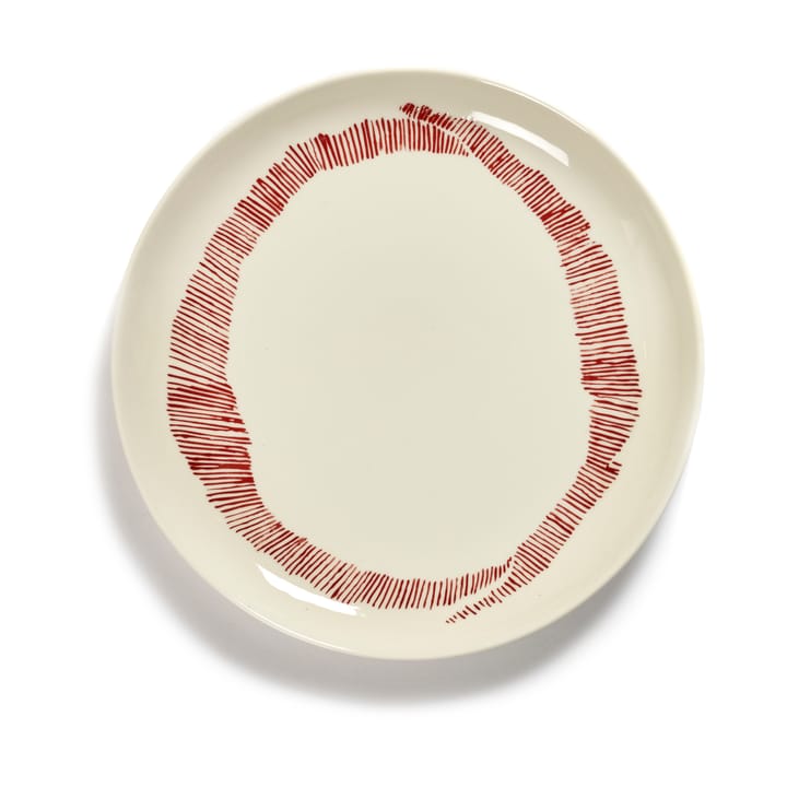 Ottolenghi Feast tallerken M Ø22,5 cm 2-pak - White stripes-red - Serax