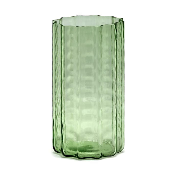 Waves 01 vase 21 cm - Green-clear - Serax