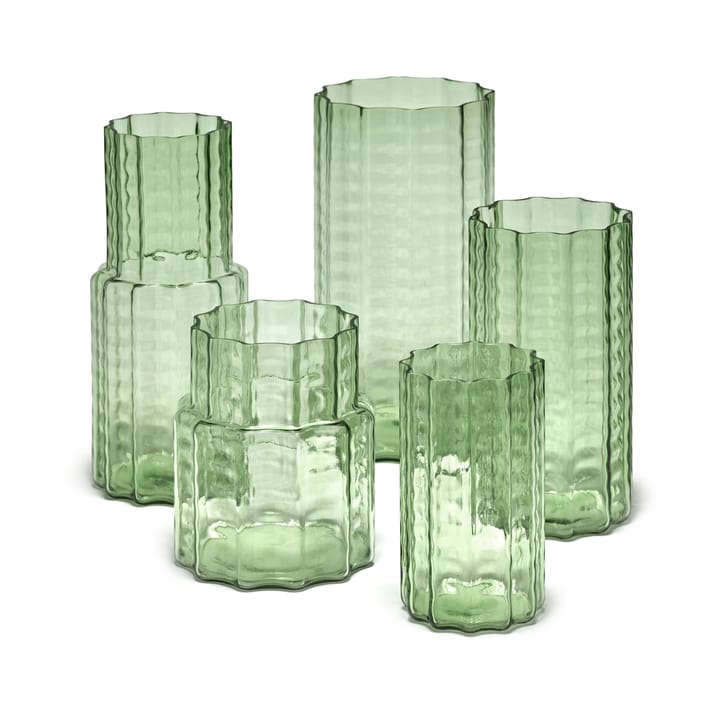 Waves 01 vase 21 cm - Green-clear - Serax