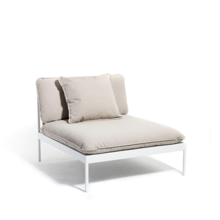 Bönan modulsofa, Sunbrella Ashe light grey, 1-personers, lysegrå aluminiumsramme Skargaarden