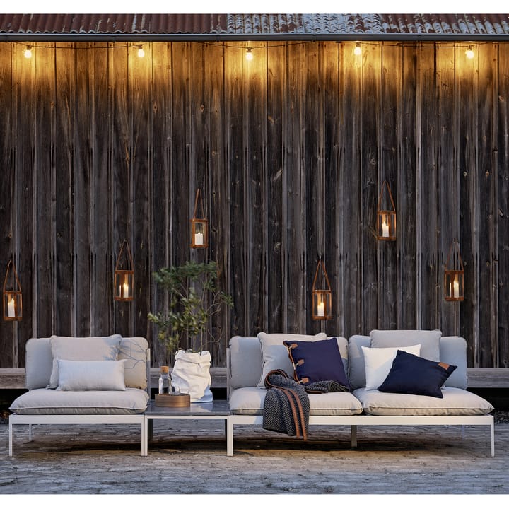 Bönan modulsofa, Sunbrella Ashe light grey, hjørnedel, mørkegrå aluminiumsramme Skargaarden