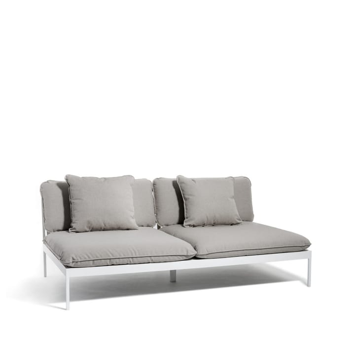 Bönan modulsofa - Sunbrella Sling light grey, 2-personers, lysegrå aluminiumsramme - Skargaarden