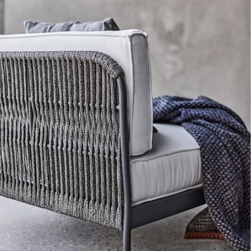 Lidö modulsofa - Sunbrella Deave silver grey, fodskammel, mørkegrå aluminiumsramme - Skargaarden