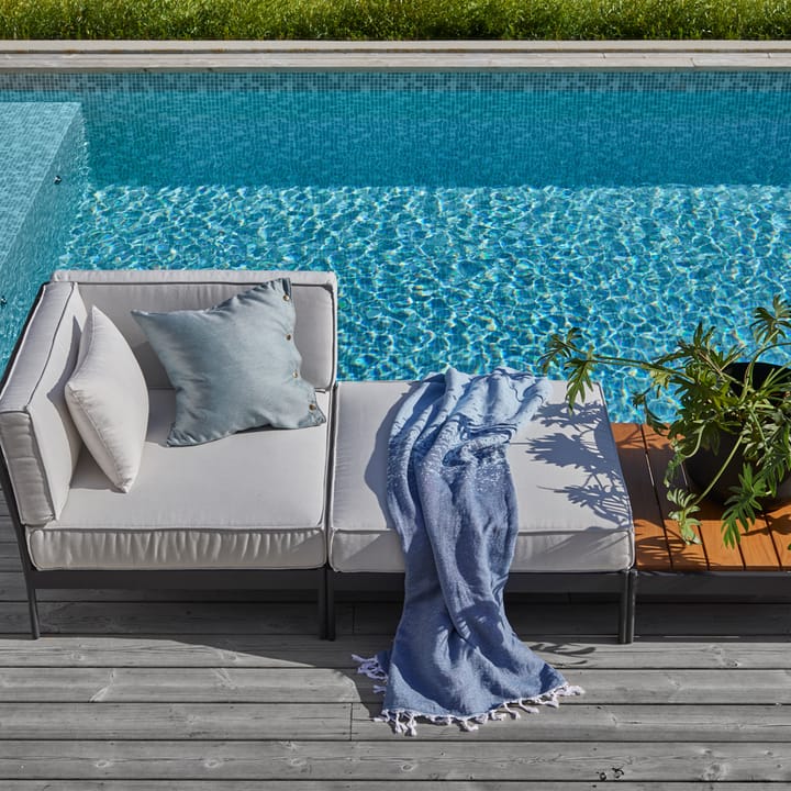 Lidö modulsofa, Sunbrella Deave silver grey, midterdel, mørkegrå aluminiumsramme Skargaarden