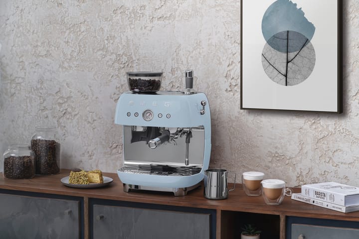 Smeg 50's Style espressomaskine med kaffekværn - Pastelblå - Smeg