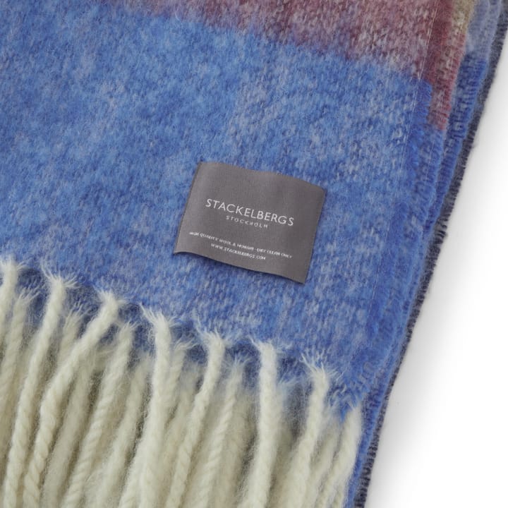 Mohair plaid - Stripe Blue, Azur & Camel - Stackelbergs