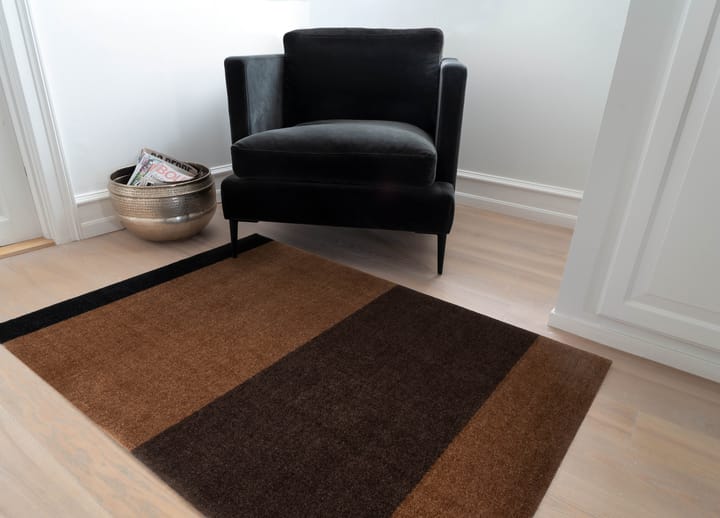 Stripes by tica, horisontal, entrétæppe/løber, Cognac-dark brown-black, 90x130 cm tica copenhagen