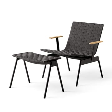 Ville Outdoor AV45 loungestol med armlæn - Warm black - &Tradition