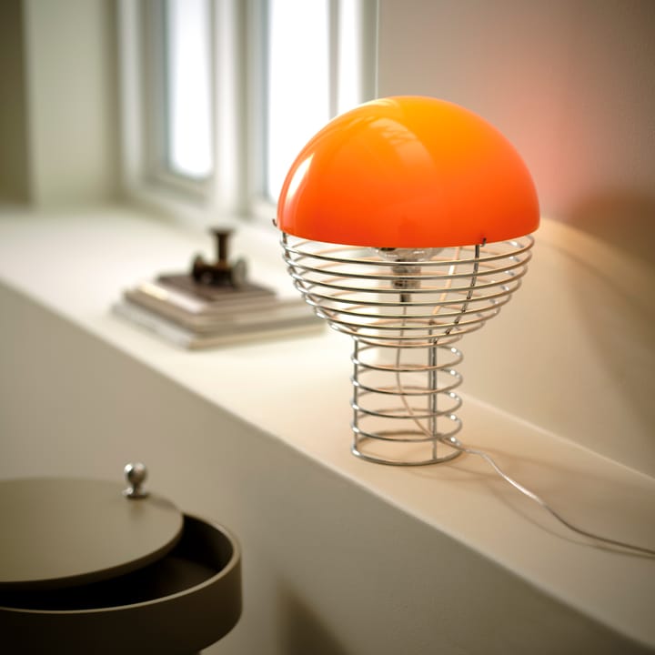 Wire bordlampe Ø30 cm - Chrome/Orange - Verpan