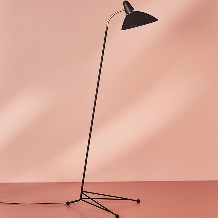 Lightsome gulvlampe, black noir, messingdetalje Warm Nordic