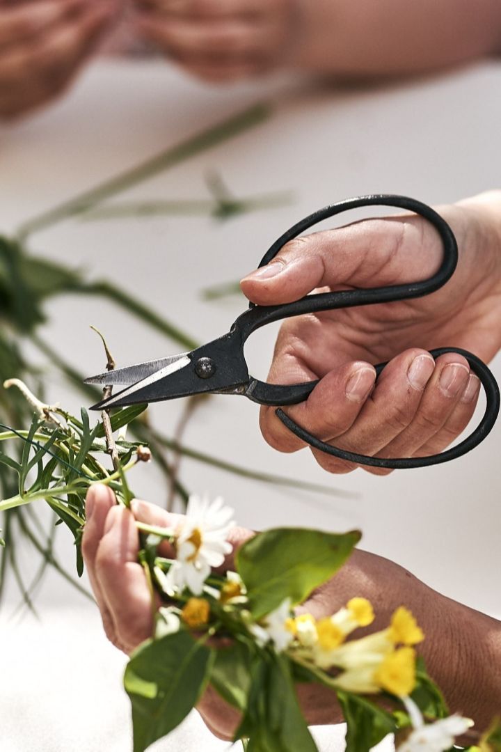 Brug sakse eller rosensakse til at klippe dine blomster til en rigtig svensk midsommerfest.